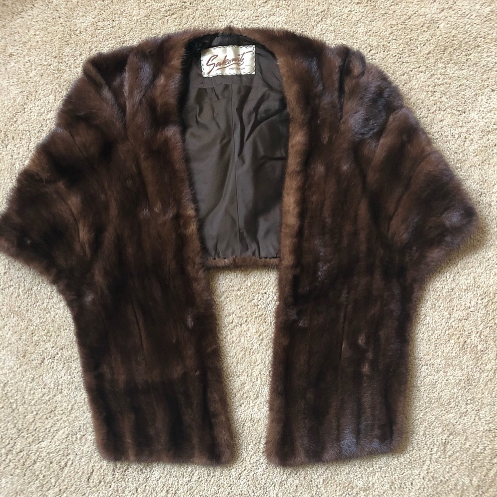 Vintage Mink Stole by Sakowitz Houston. Size small/medium.